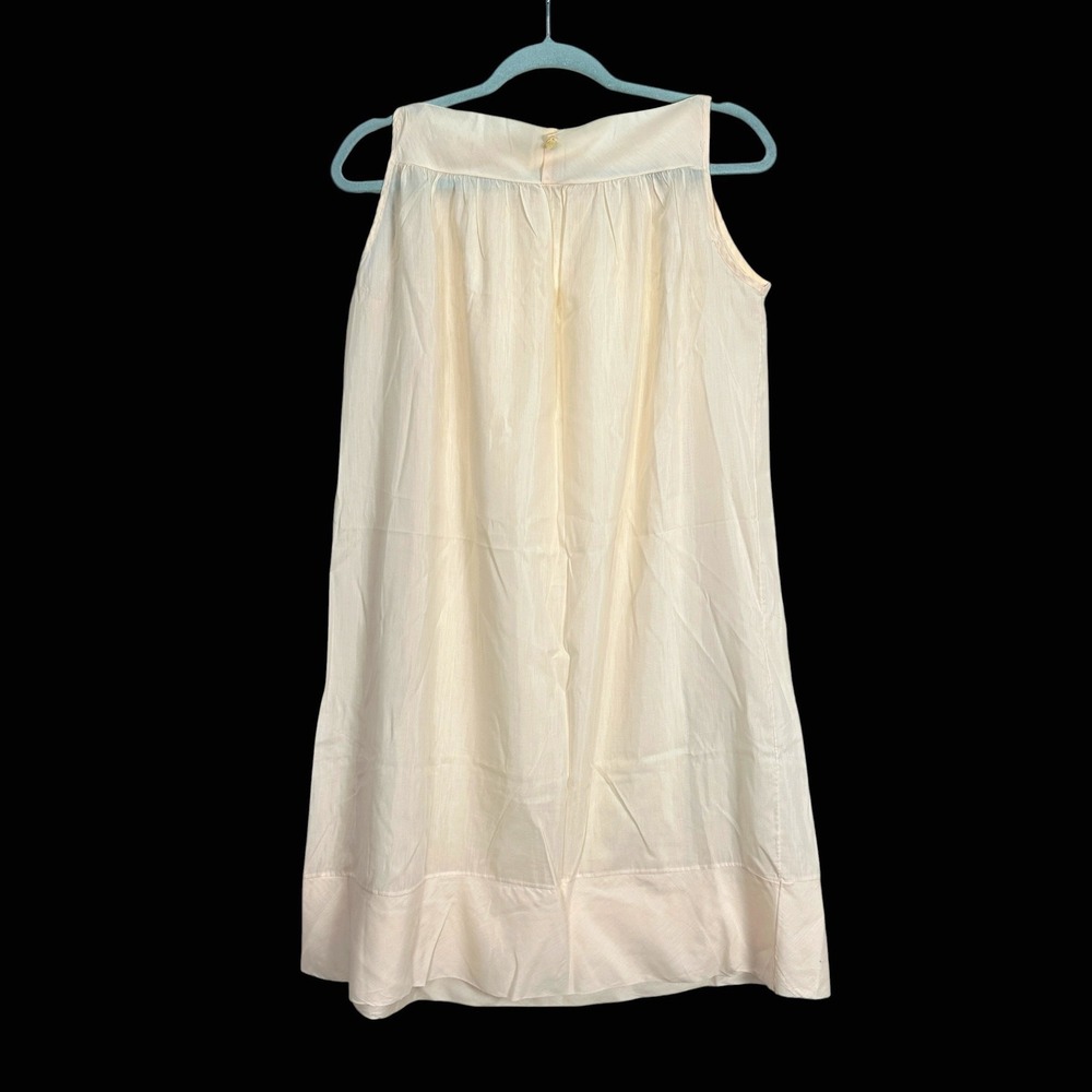 Vintage Cream Sleeveless Nightgown Floral Embroidered Cotton‎ Blend Sleepwear M - Picture 7 of 7